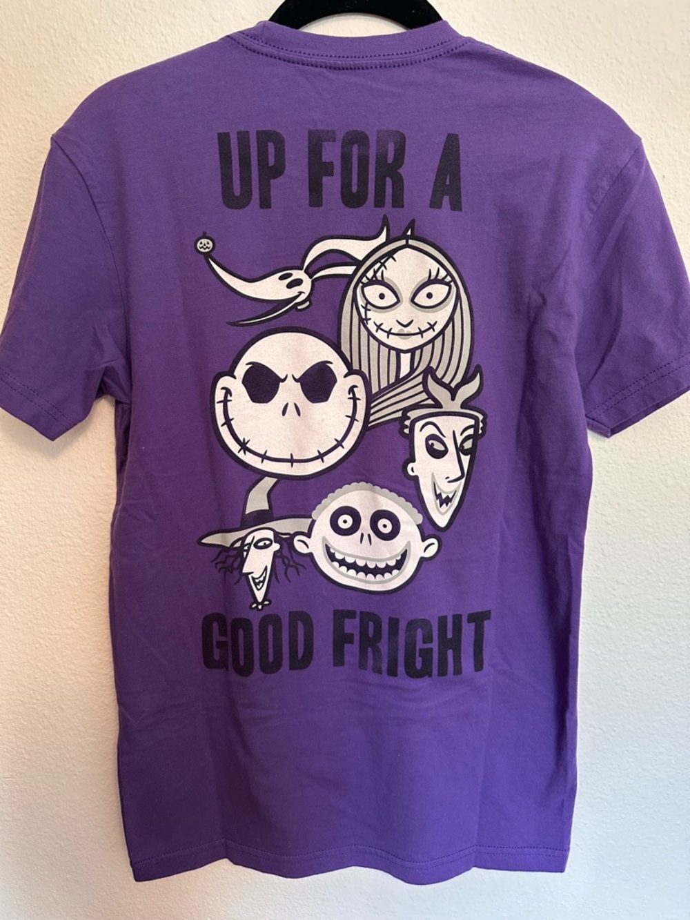 Disney Purple Short Sleeve Tee with Halloween Character Graphic